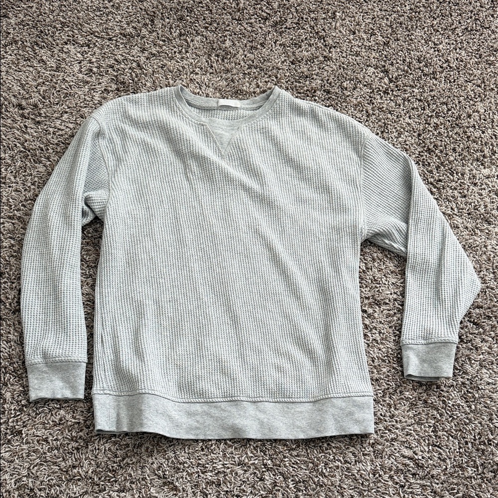 NUUDS heather gray Waffle crewneck pullover